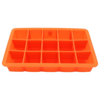 15 cavity silicone ice cube tray orange
