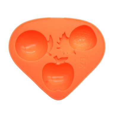 3 grid fruit shape silicone ice tray