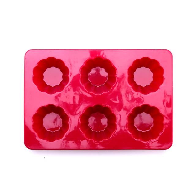 image of 6 Cavity Silicone Muffin Pan Cupcake Mold