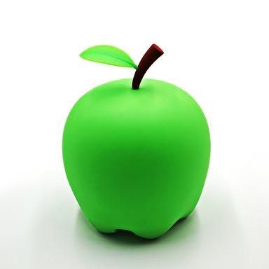 apple shape silicone night light green