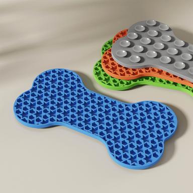 bone shape silicone dog lick mat