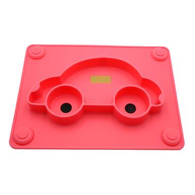 car silicone baby plate red