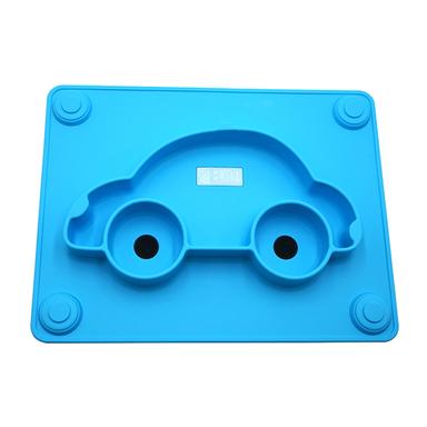 car silicone baby plate blue
