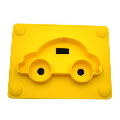 car silicone baby plate yellow