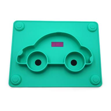 car silicone baby plate green
