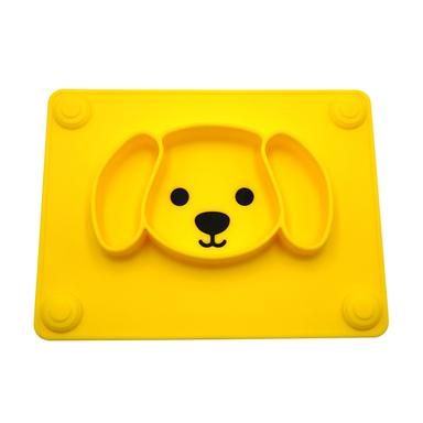 Dog Silicone Baby Plate yellow