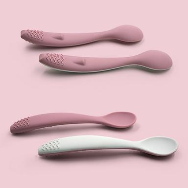 double color silicone baby spoon