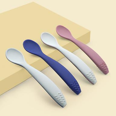 double color silicone baby spoon colors