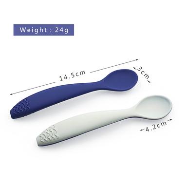 double color silicone baby spoon size