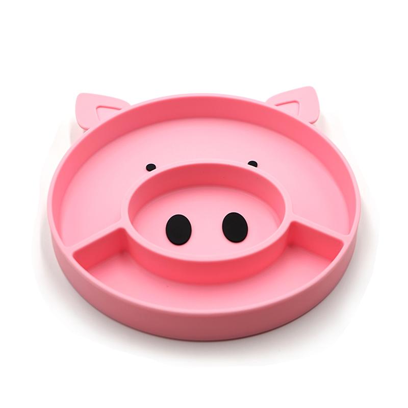 pig silicone baby plate