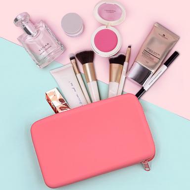 pink silicone cosmetic bag