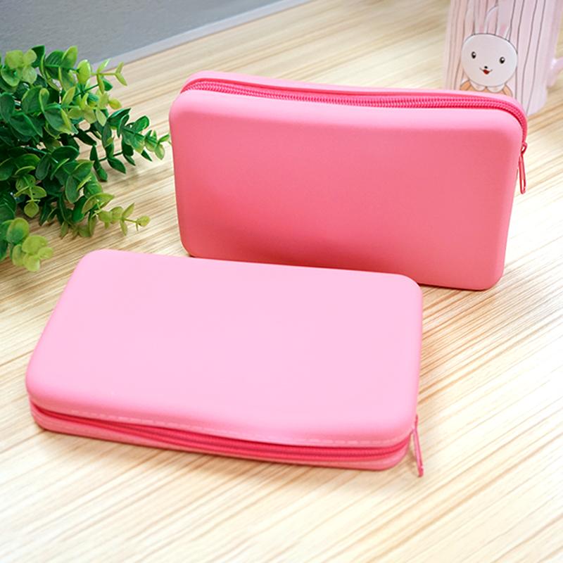pink silicone cosmetic bag