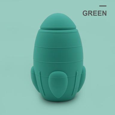 rocket silicone stacking toy green