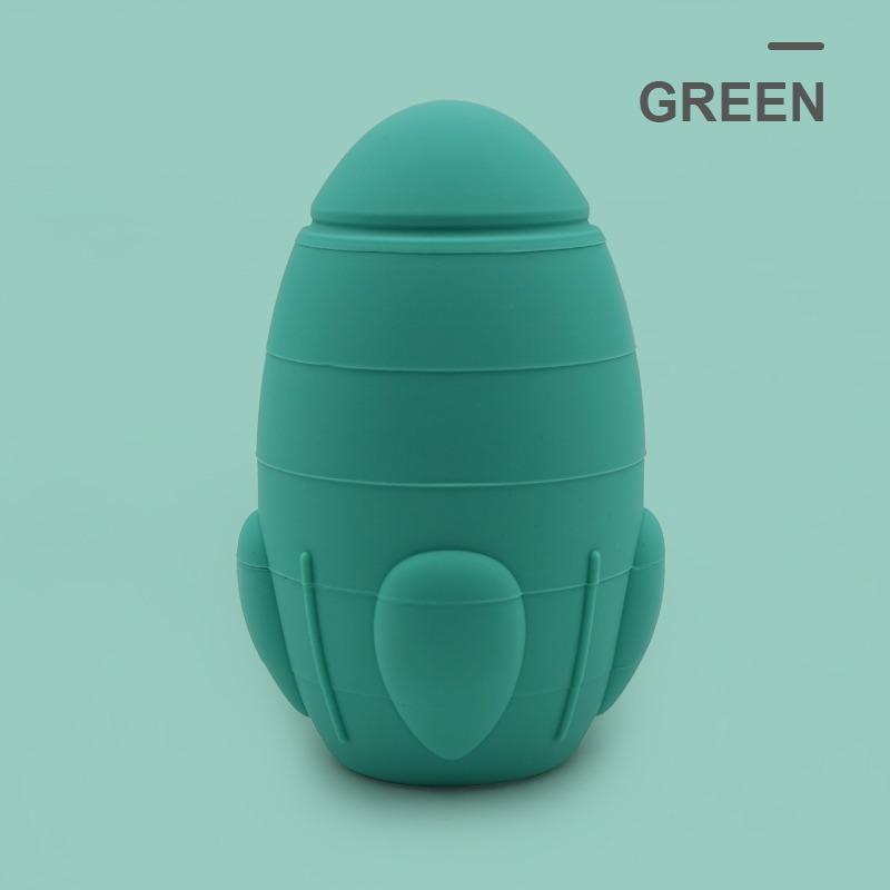 rocket silicone stacking toy green