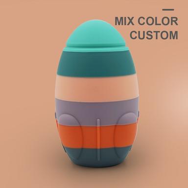 rocket silicone stacking toy colorful