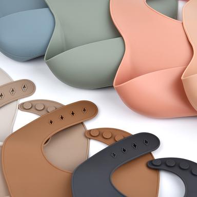 solid color silicone baby bib