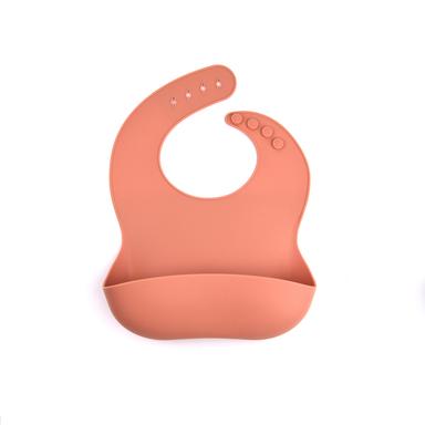 solid color silicone baby bib apricot