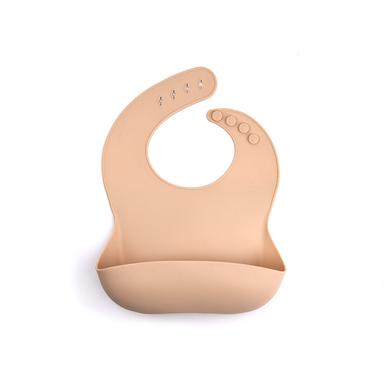 solid color silicone baby bib cream