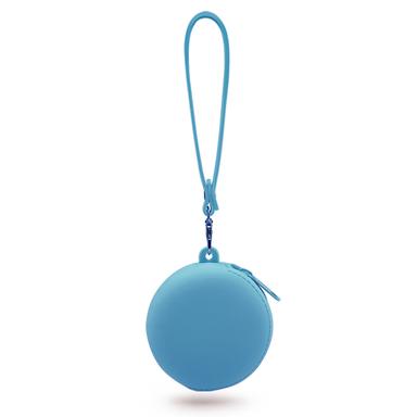 silicone baby pacifier case with rope blue