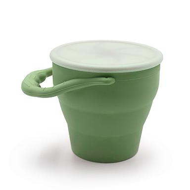 silicone baby snack cup green