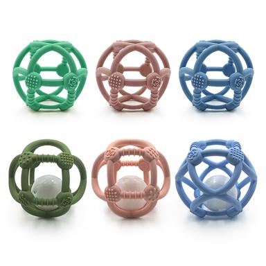 silicone baby teether ball toy color