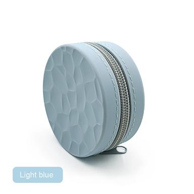 silicone earbud case zipper pouch blue