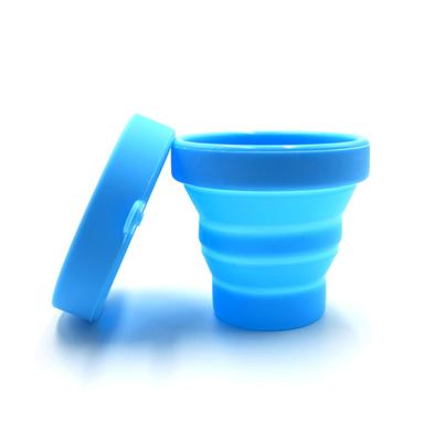 silicone foldable cup blue