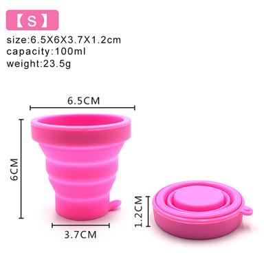 silicone foldable cup size