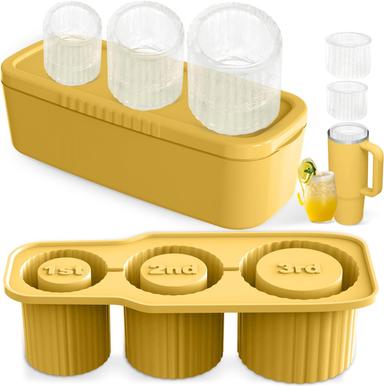 silicone ice cube tray for stanley cup yellow