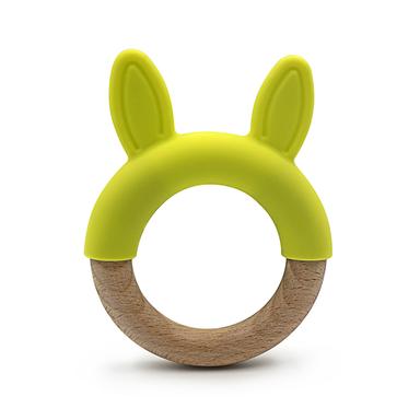 silicone wood teether for baby