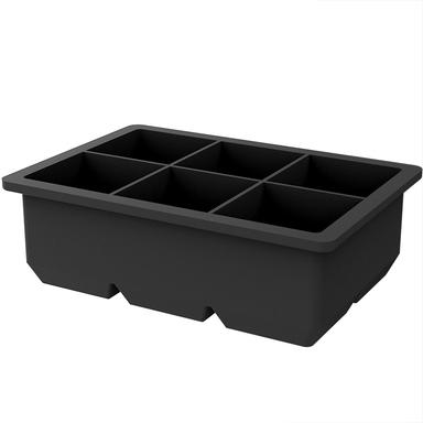 six cell silicone ice cube tray black