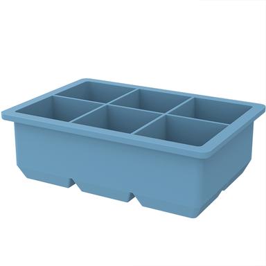 six cell silicone ice cube tray blue