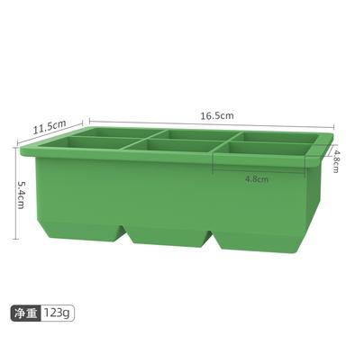 six cell silicone ice cube tray size