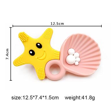 star shell silicone baby teether size
