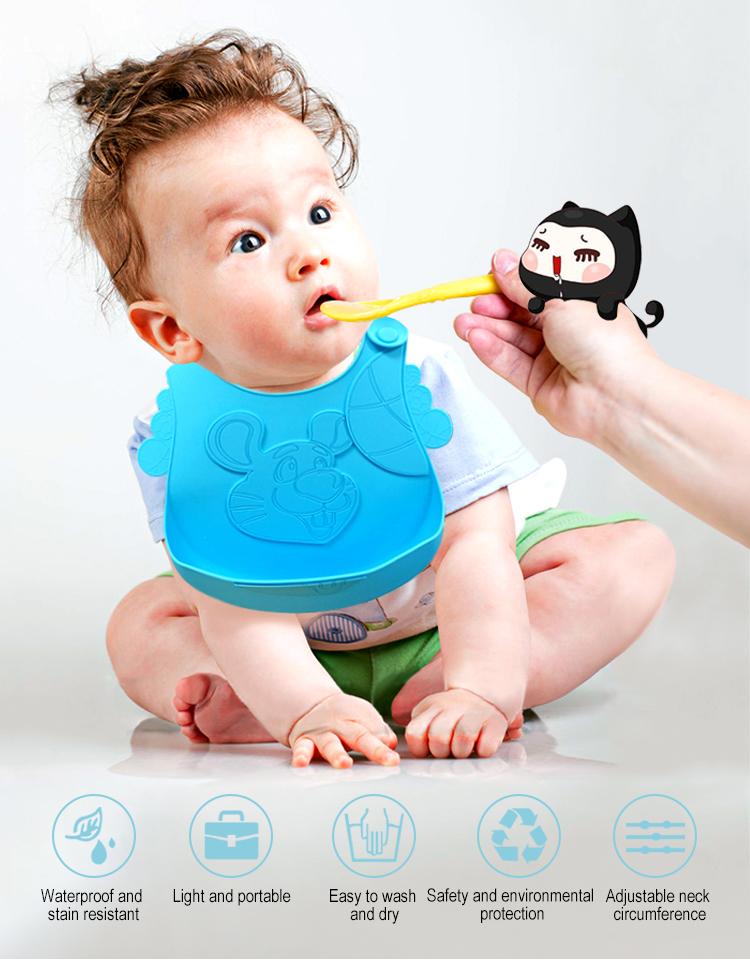 embossed silicone baby bib