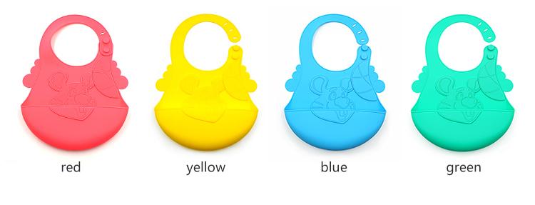 Embossed Silicone Baby Bib colors