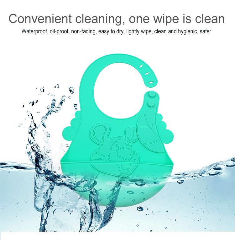 Embossed Silicone Baby Bib easy to clean