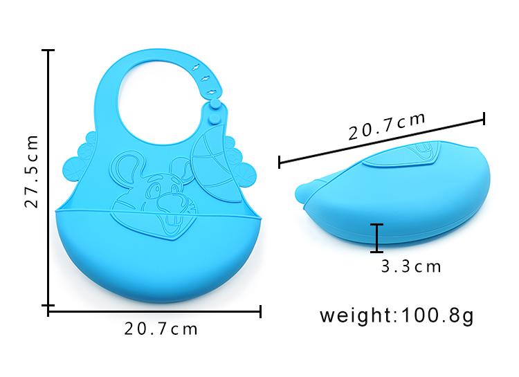 embossed silicone baby bib size