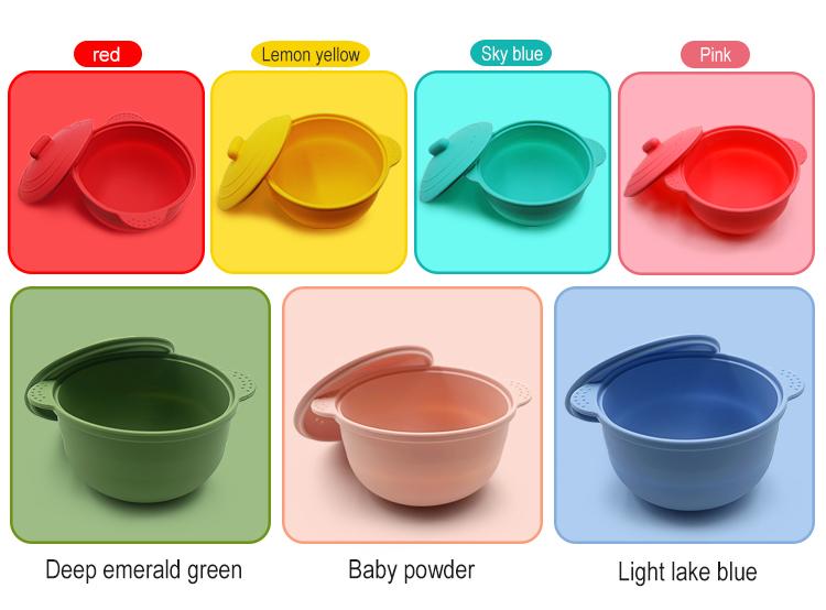 Foldable Silicone Baby Bowl colors