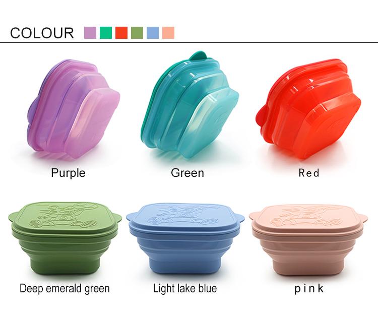 Foldable Silicone Baby Lunch Box color