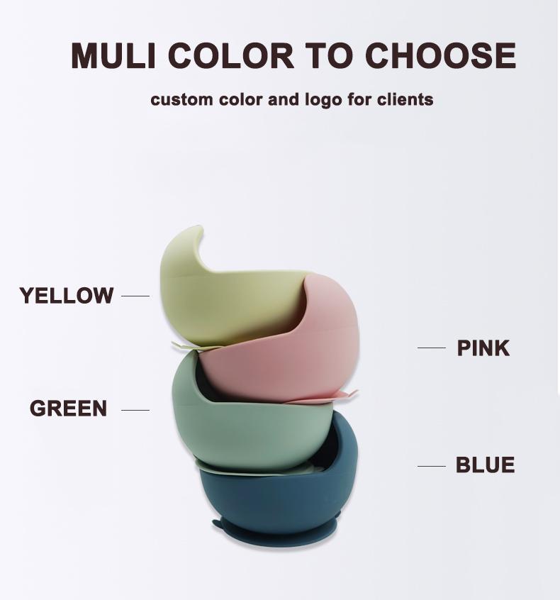 silicone baby suction bowl color