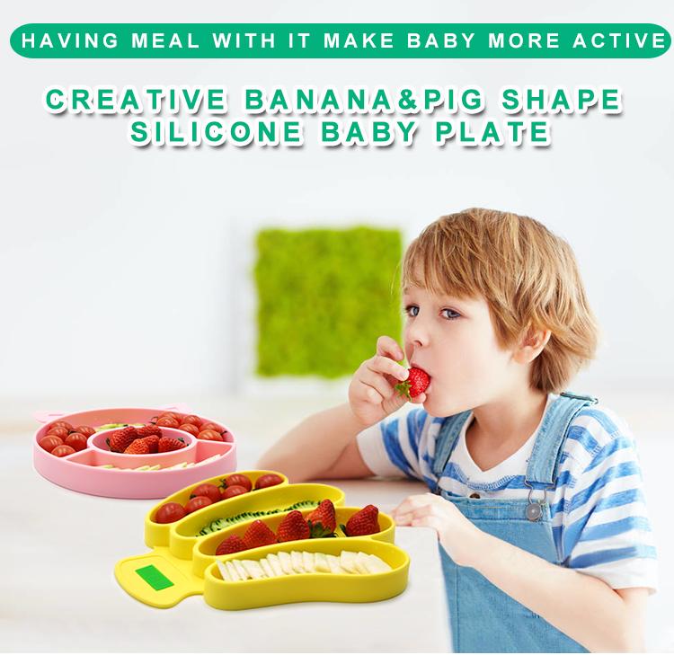 banana silicone baby plate