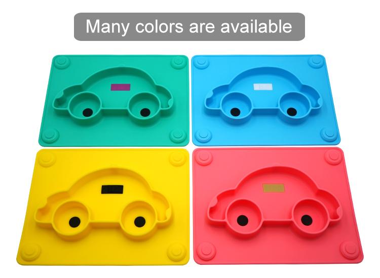 car silicone baby plate color