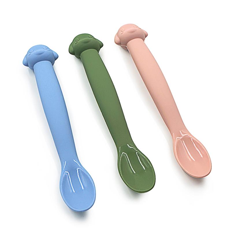 dog cartoon silicone baby spoon