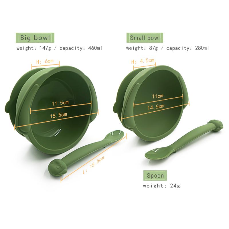 dog cartoon silicone baby spoon size