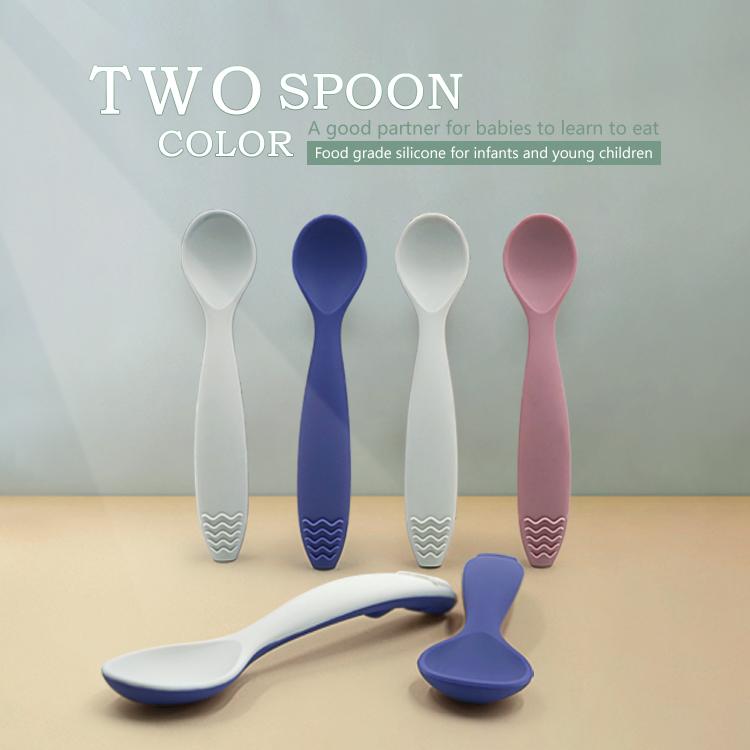 double color silicone baby spoon