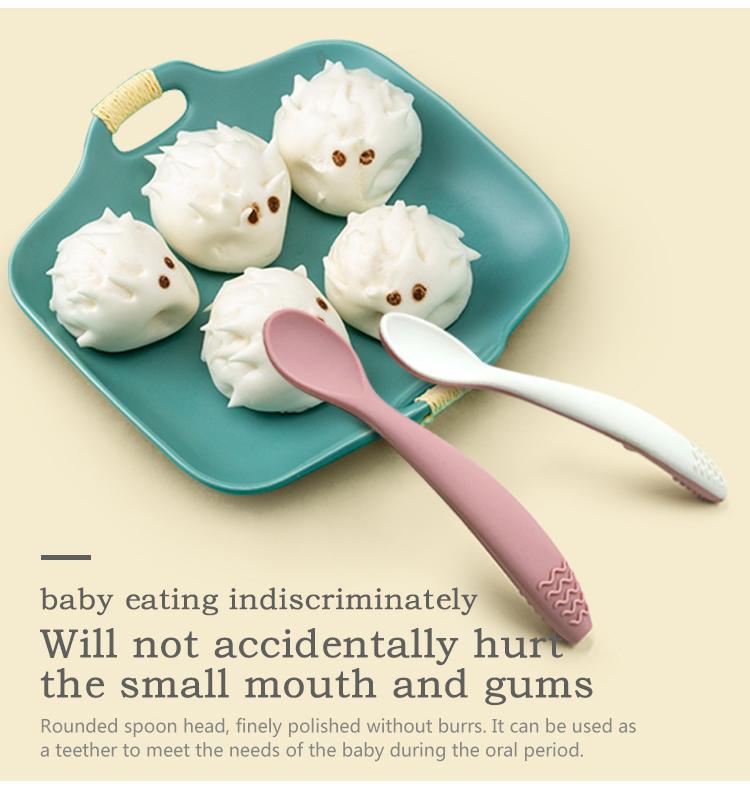double color silicone baby spoon
