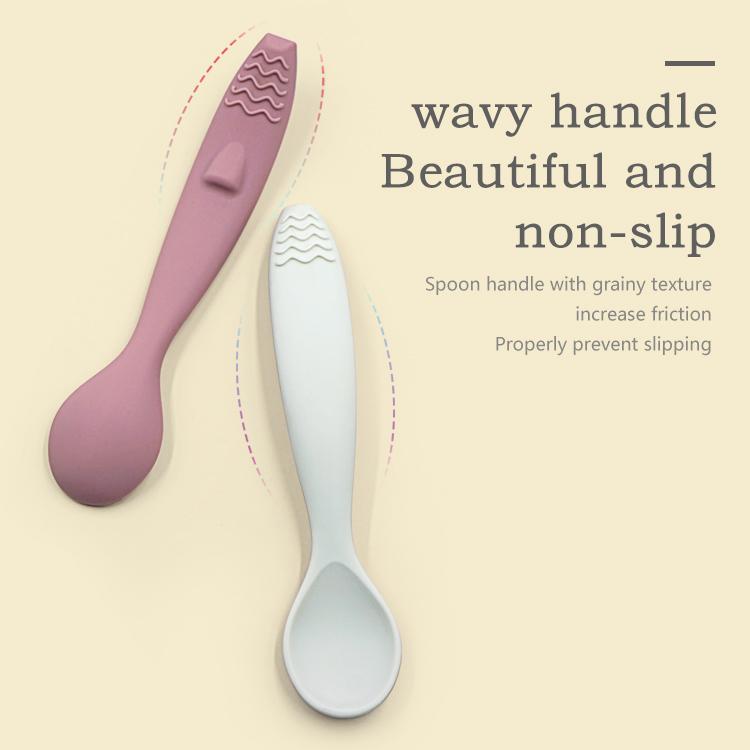 double color silicone baby spoon