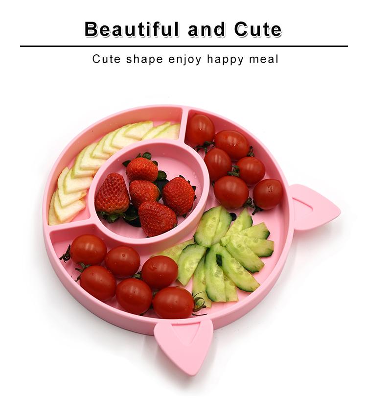 pig silicone baby plate