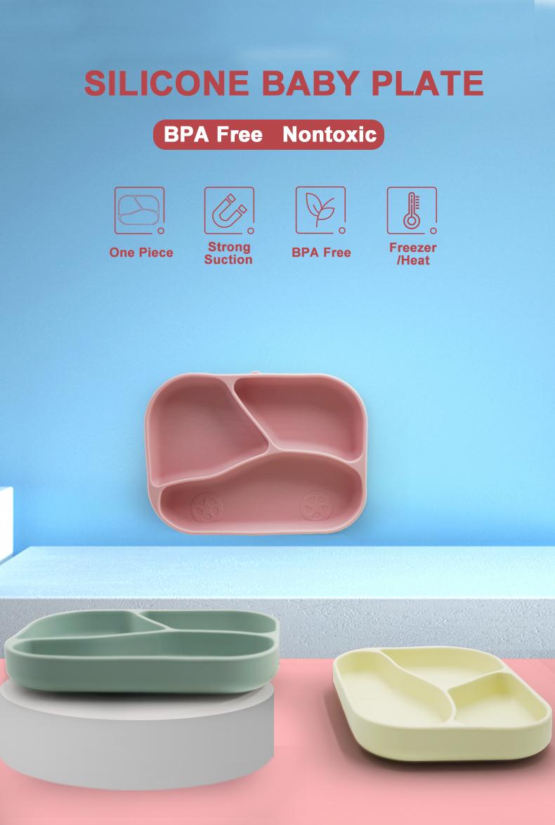 rectangle silicone baby plate